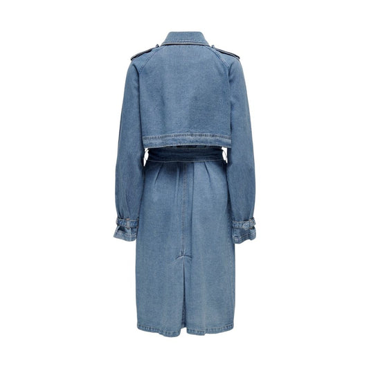 Blue Cotton Trench Coat