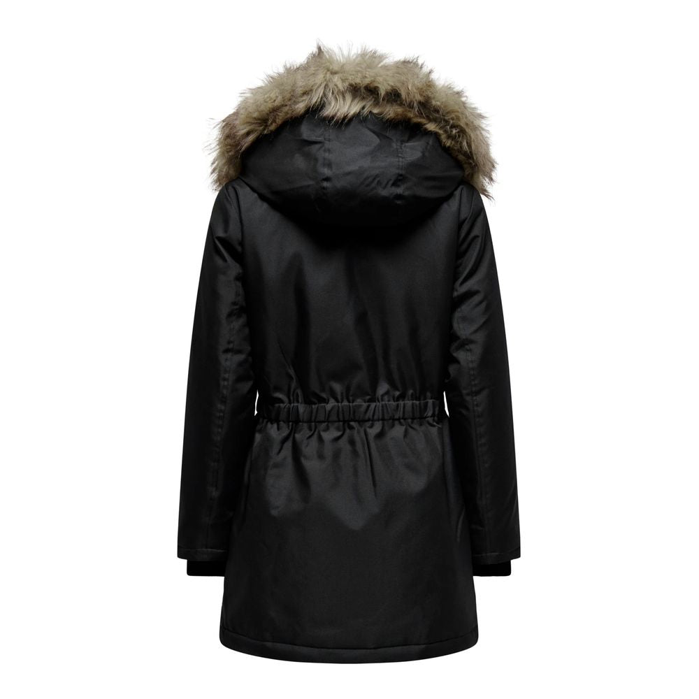 Black Polyester Parka