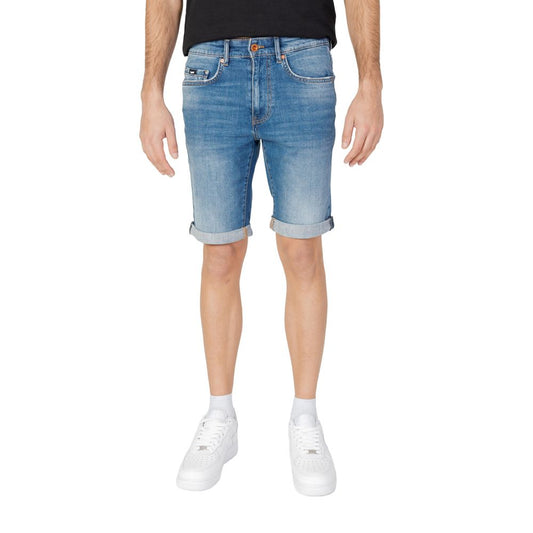 Blue Cotton Bermuda Shorts