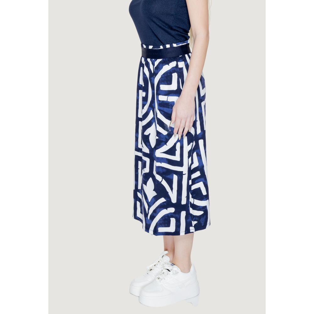 Blue Viscose Long Skirt