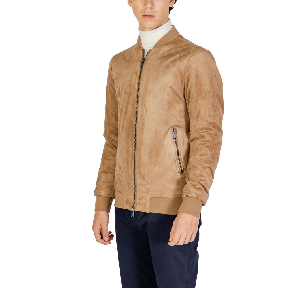 Beige Polyester Jackets & Coat