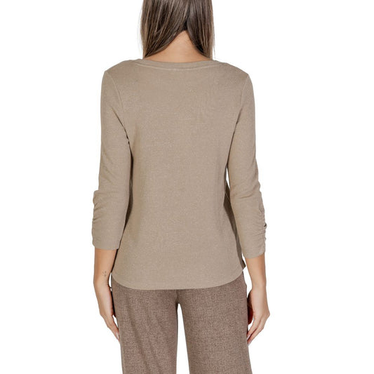 Beige Polyester Long Sleeve