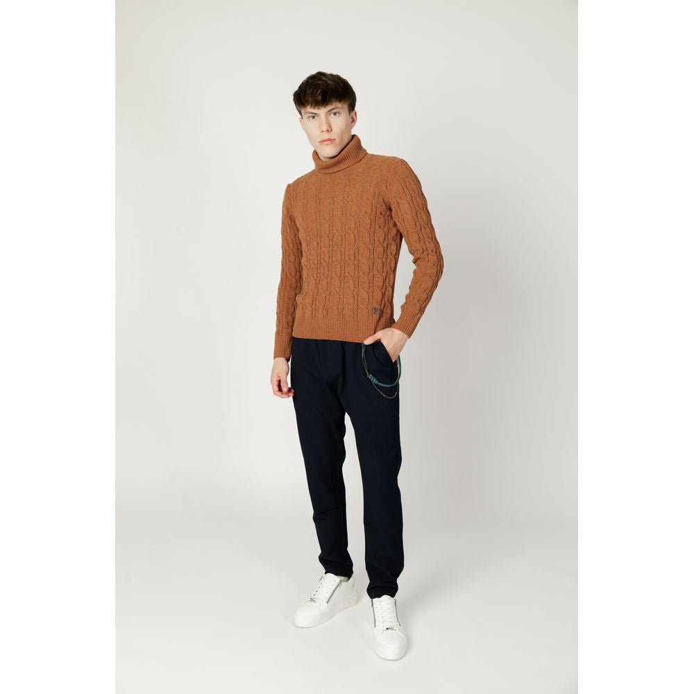 Brown Synthetic Turtleneck