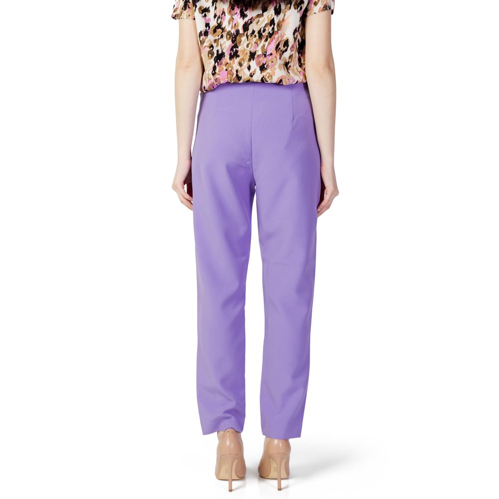 Purple Polyester Pants