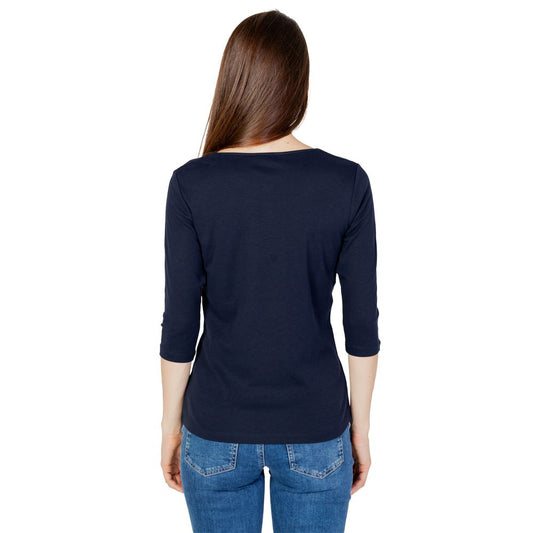 Blue Cotton Long Sleeve T-Shirt