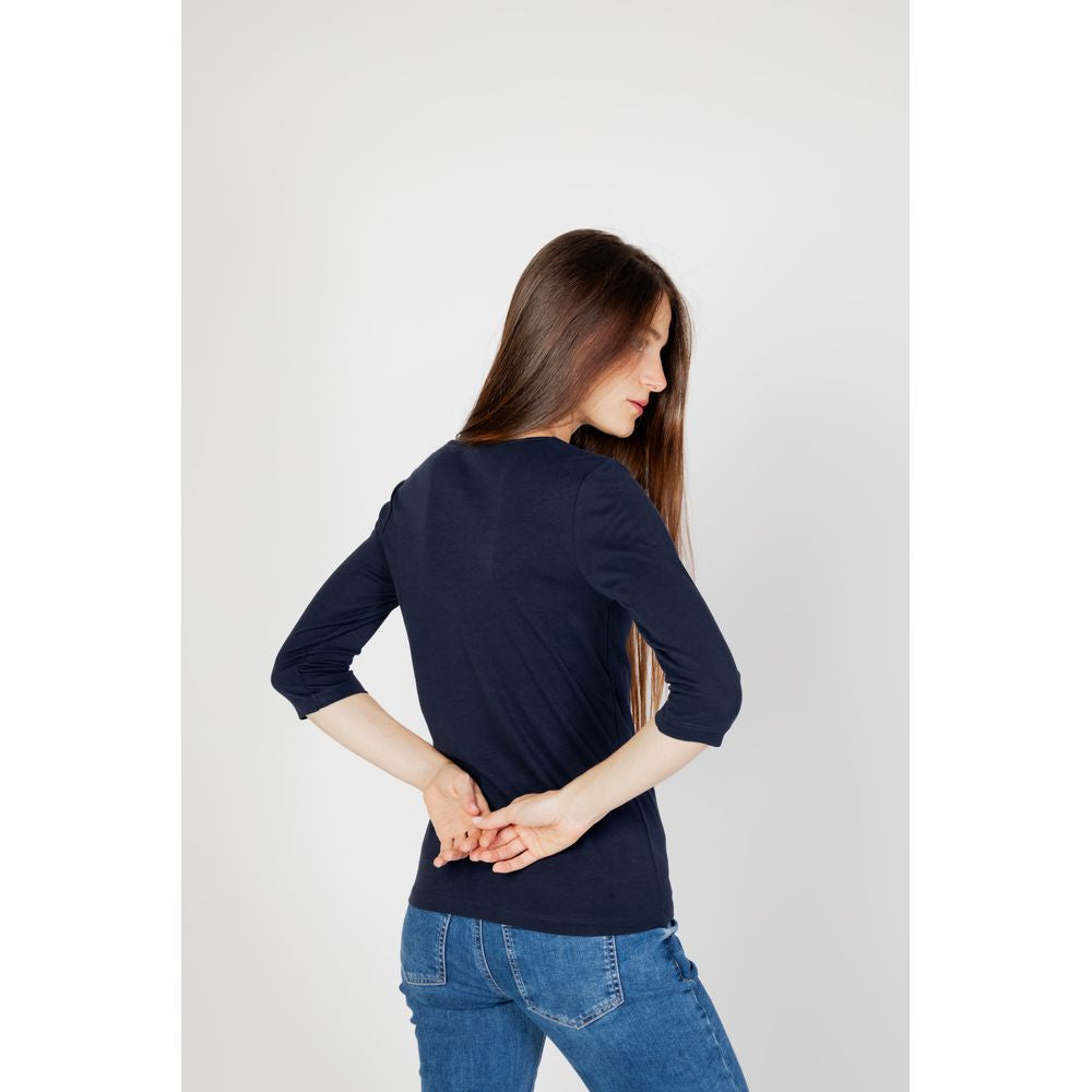 Blue Cotton Long Sleeve T-Shirt