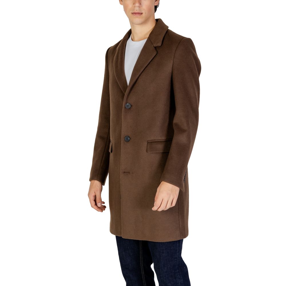 Brown Polyester Coat
