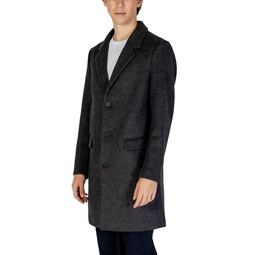 Gray Polyester Coat