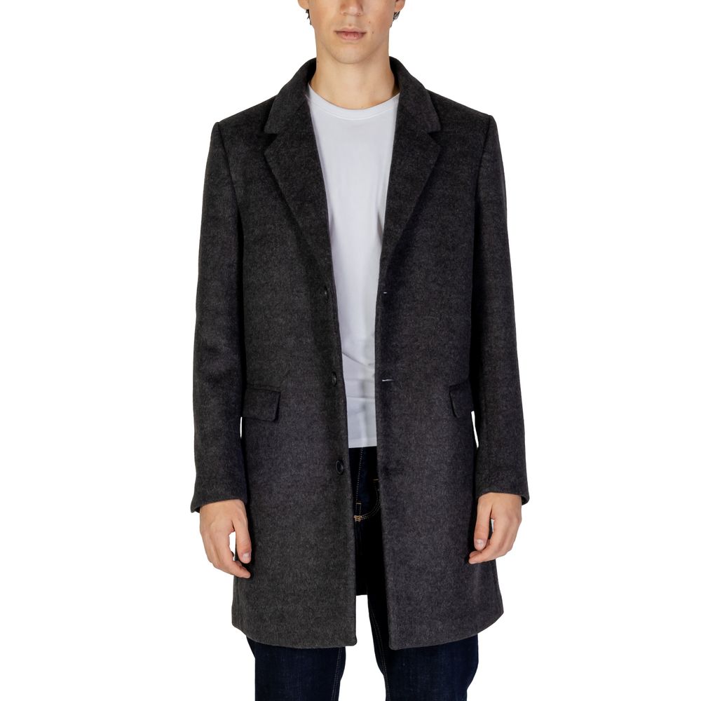 Gray Polyester Coat