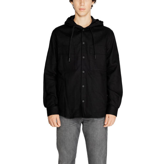 Black Cotton Shell Jacket