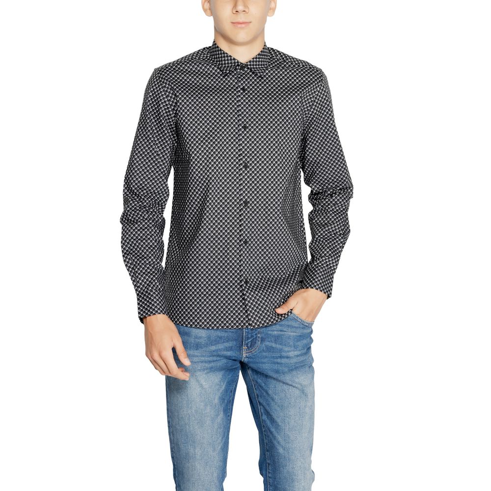 Gray Cotton Pattern Shirt