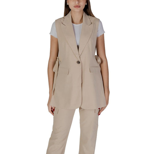 Beige Polyester Waistcoat