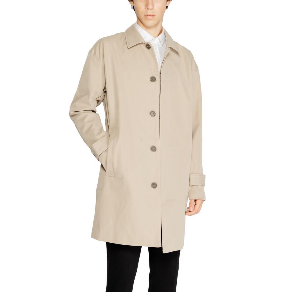 Beige Polyester Trench Coat