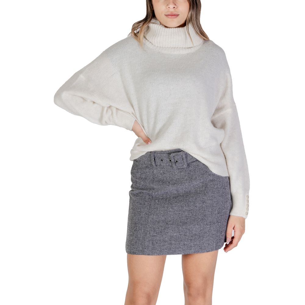 Cream Marabou Turtleneck