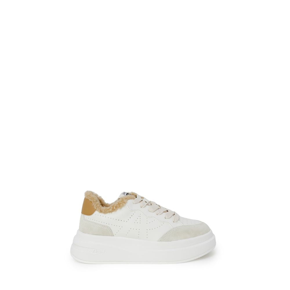 Beige Leather Chunky Sneakers