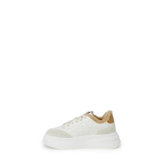 Beige Leather Chunky Sneakers