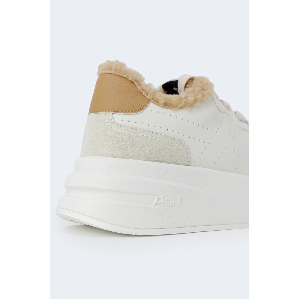 Beige Leather Chunky Sneakers