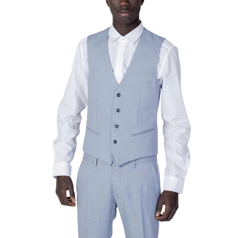 Blue Polyester Waistcoat