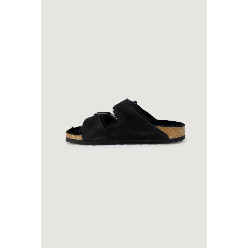 Black Suede Leather Slippers