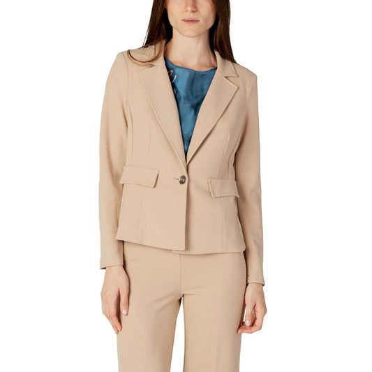 Beige Polyester Blazer