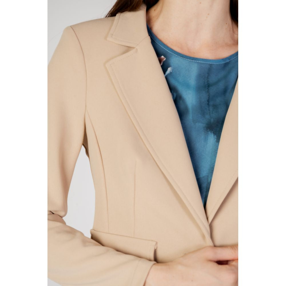 Beige Polyester Blazer