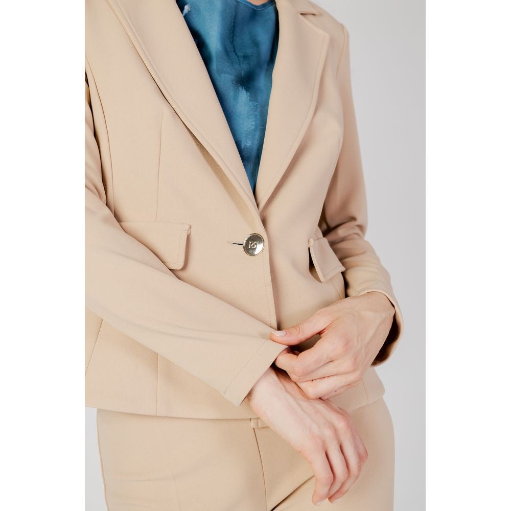 Beige Polyester Blazer