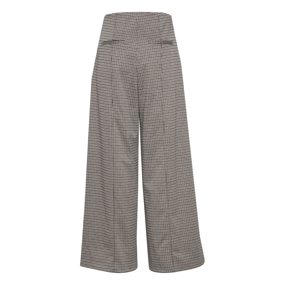 Beige Polyester Casual Pants