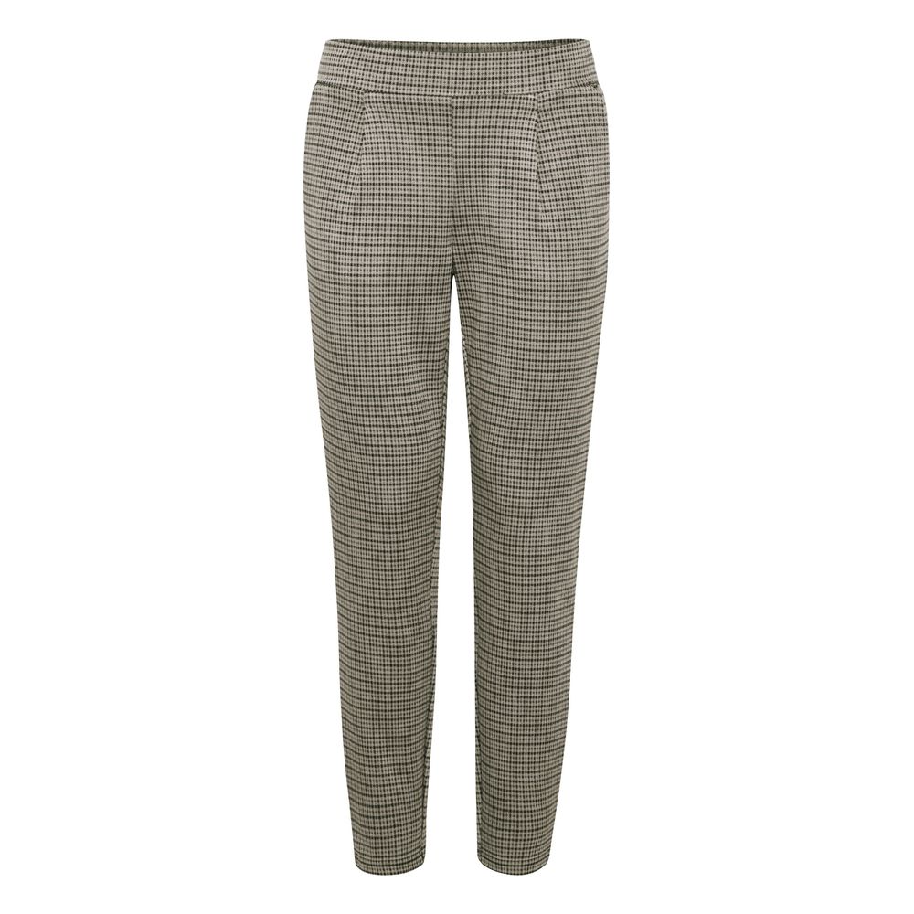 Beige Polyester Casual Pants