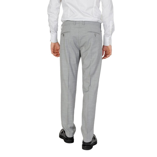 Gray Polyester Dress Pants