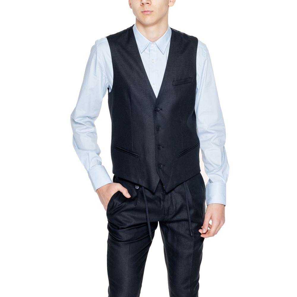 Black Linen Waistcoat