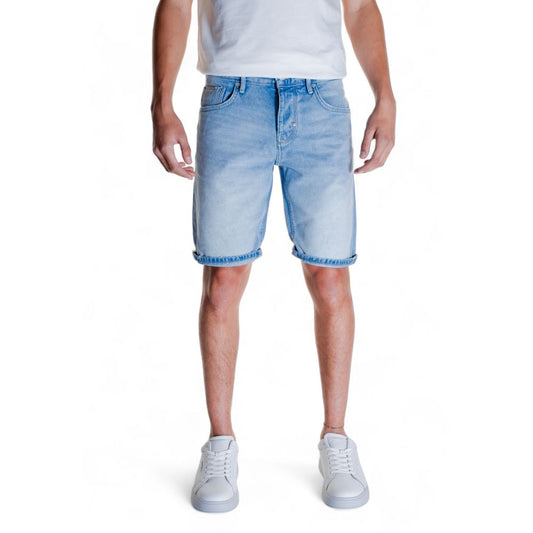 Light Blue Cotton Bermuda Shorts
