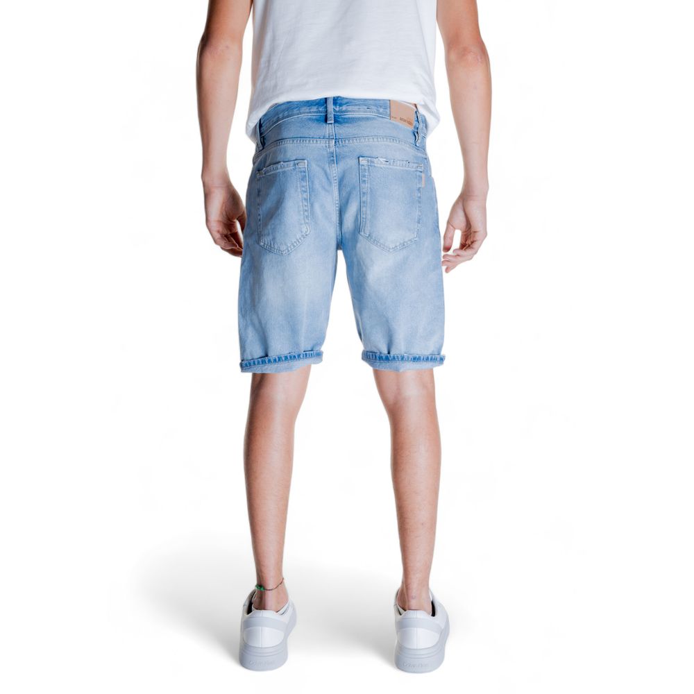 Light Blue Cotton Bermuda Shorts