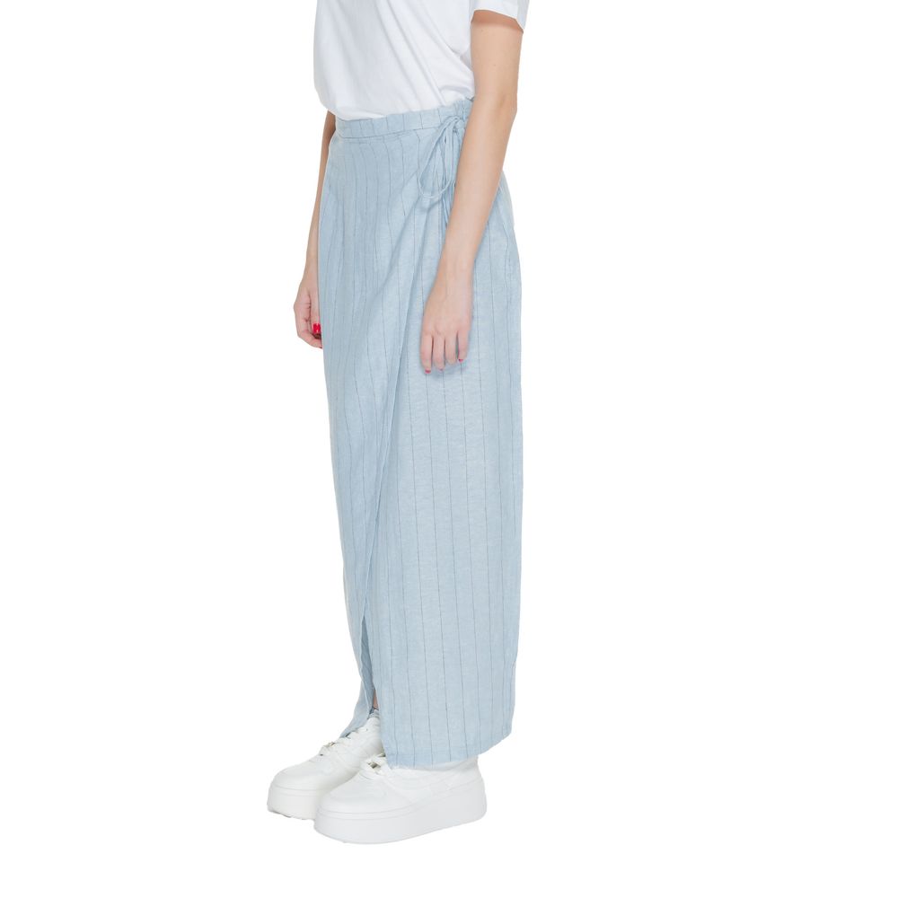 Light Blue Linen Long Skirt
