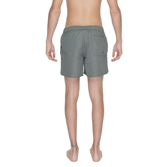 Green Polyester Swim Shorts