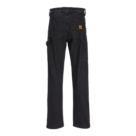 Black Cotton Relaxed Fit Jeans