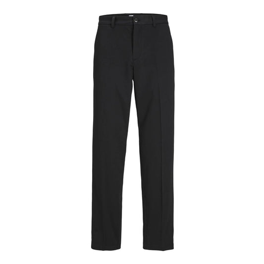 Black Recycled Polyester Casual Pants