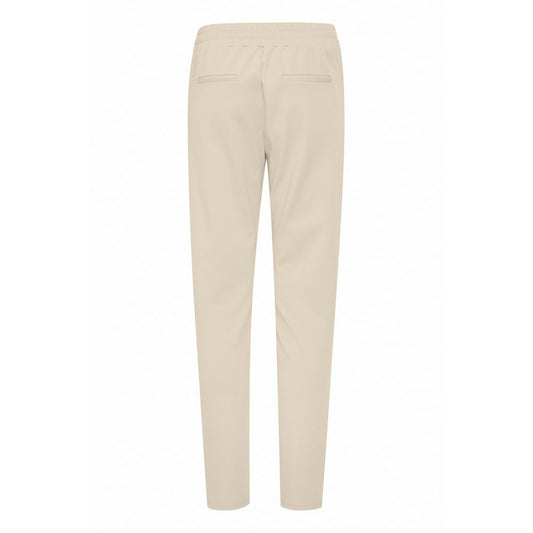 Beige Polyester Pants