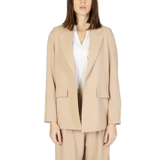 Beige Polyester Blazer