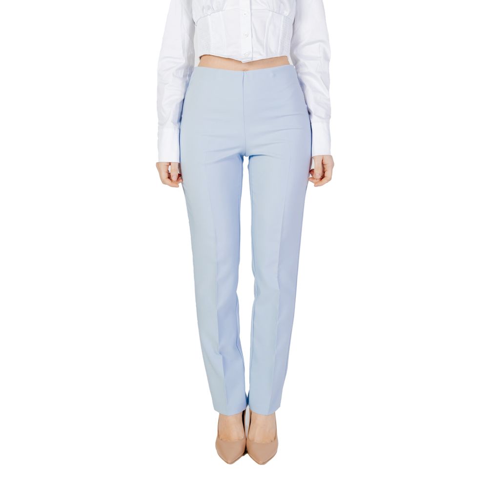 Blue Polyester Dress Pants