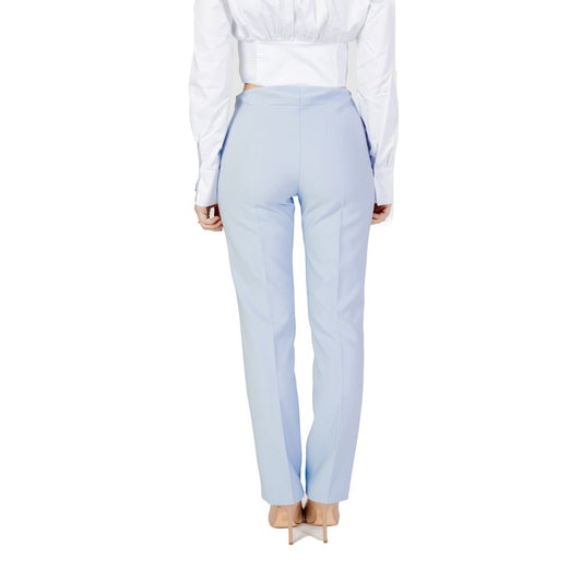 Blue Polyester Dress Pants