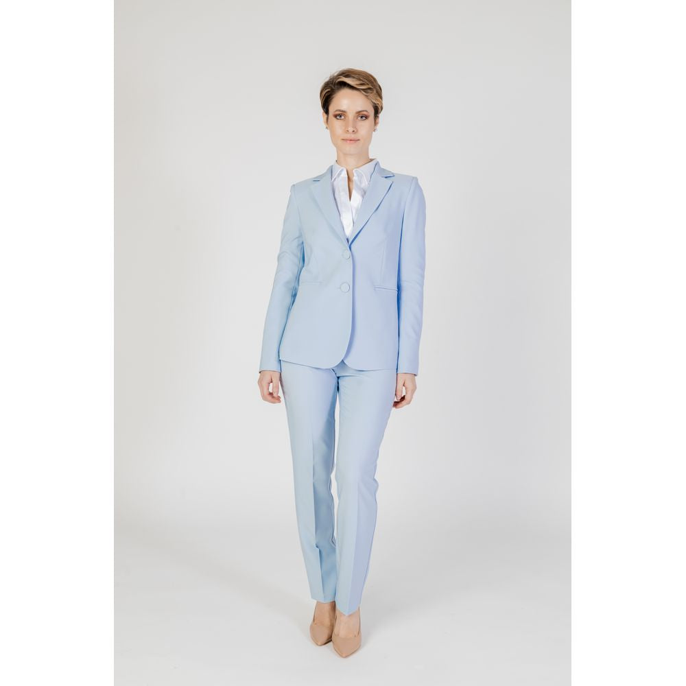 Blue Polyester Dress Pants