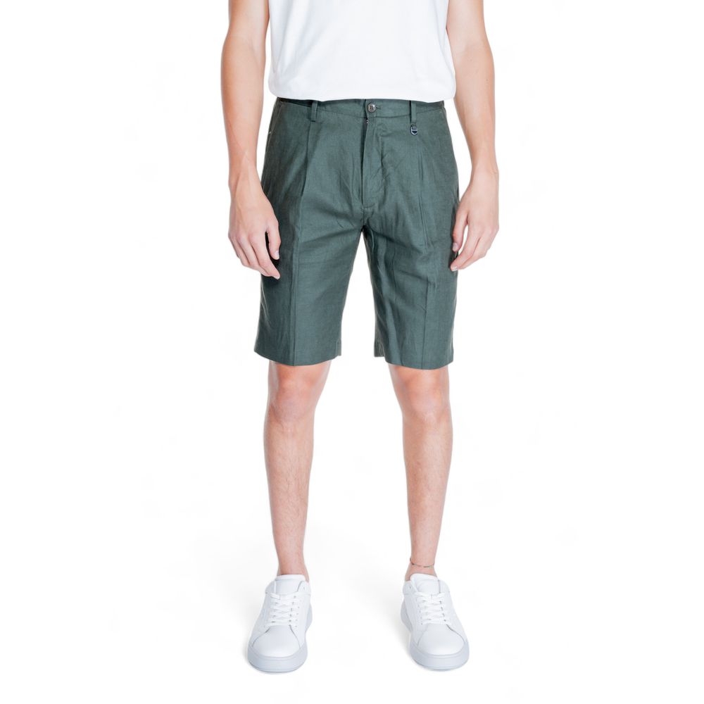 Green Linen Bermuda Shorts