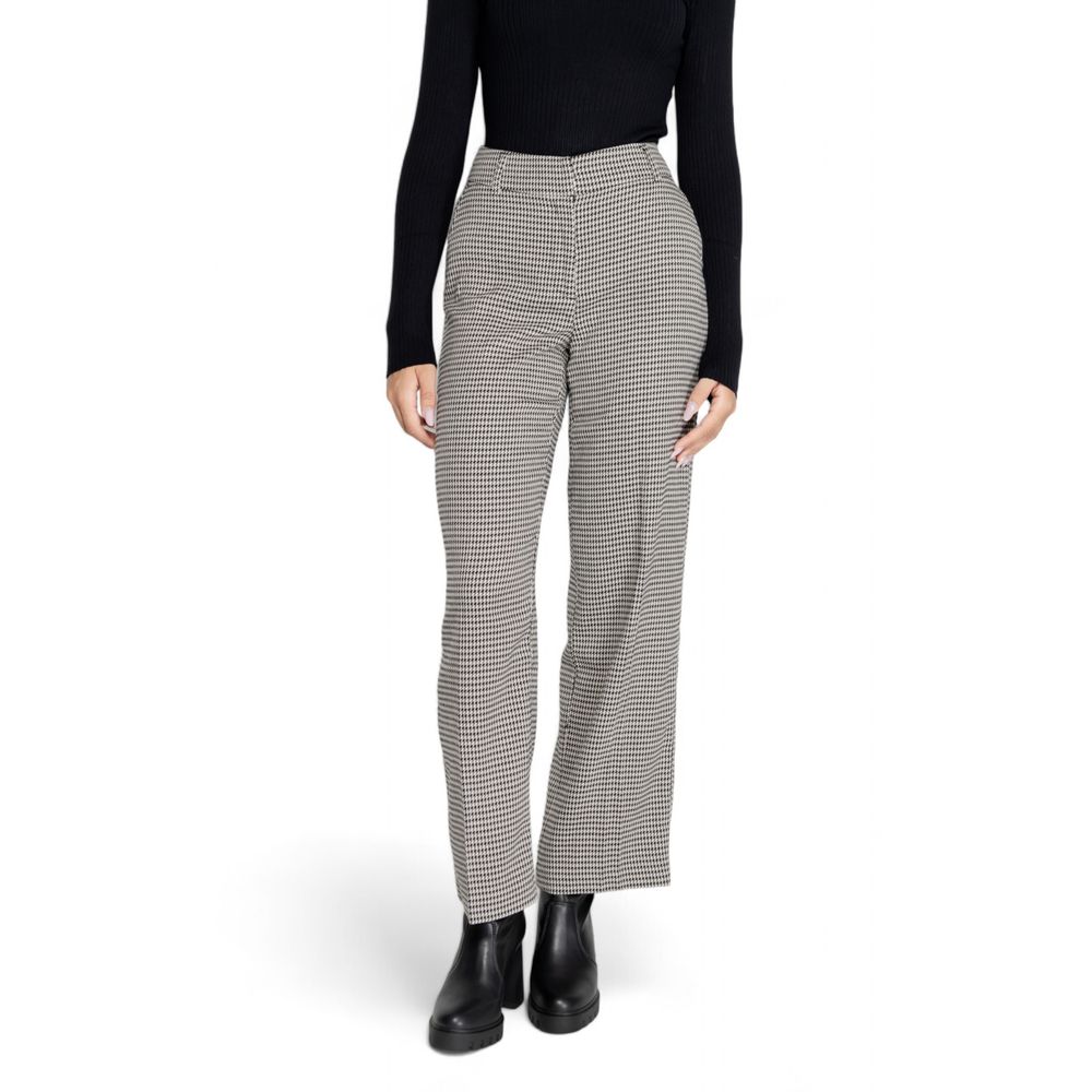 Black Polyester Flared Pants