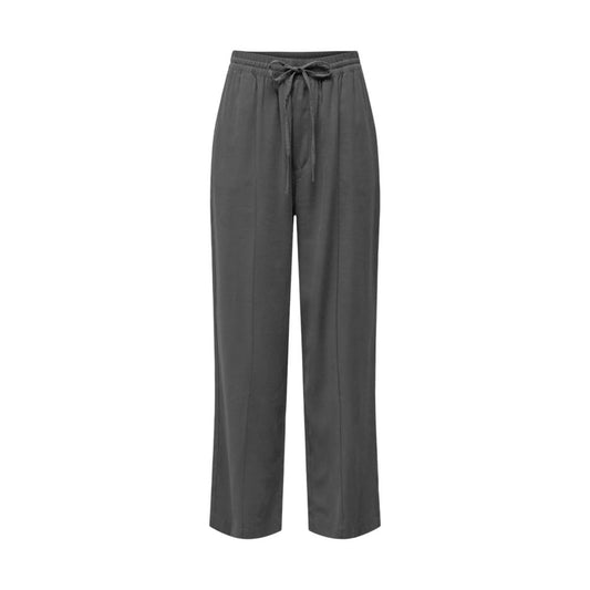 Gray Viscose Casual Pants