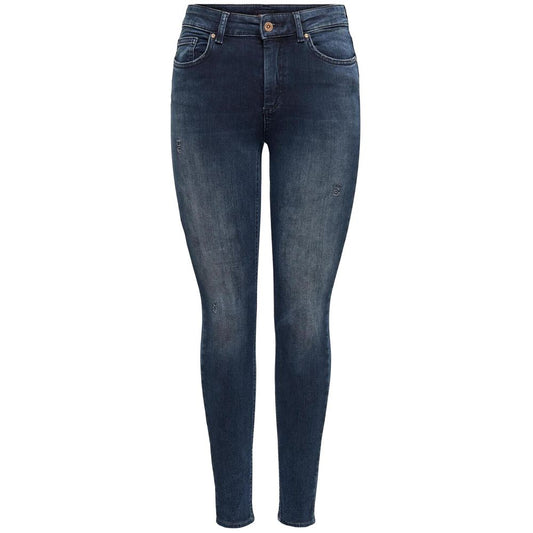 Blue Cotton Skinny Jeans
