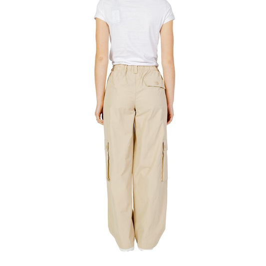 Beige Cotton Cargo Pants