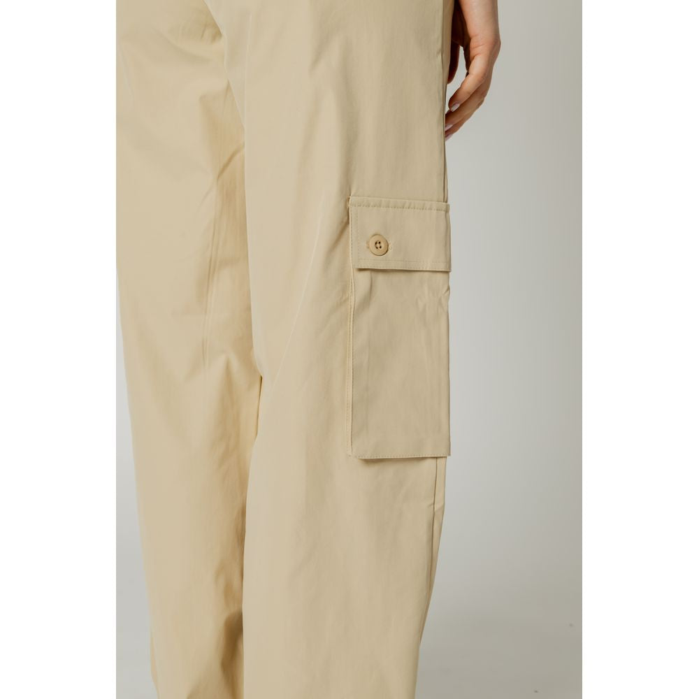 Beige Cotton Cargo Pants