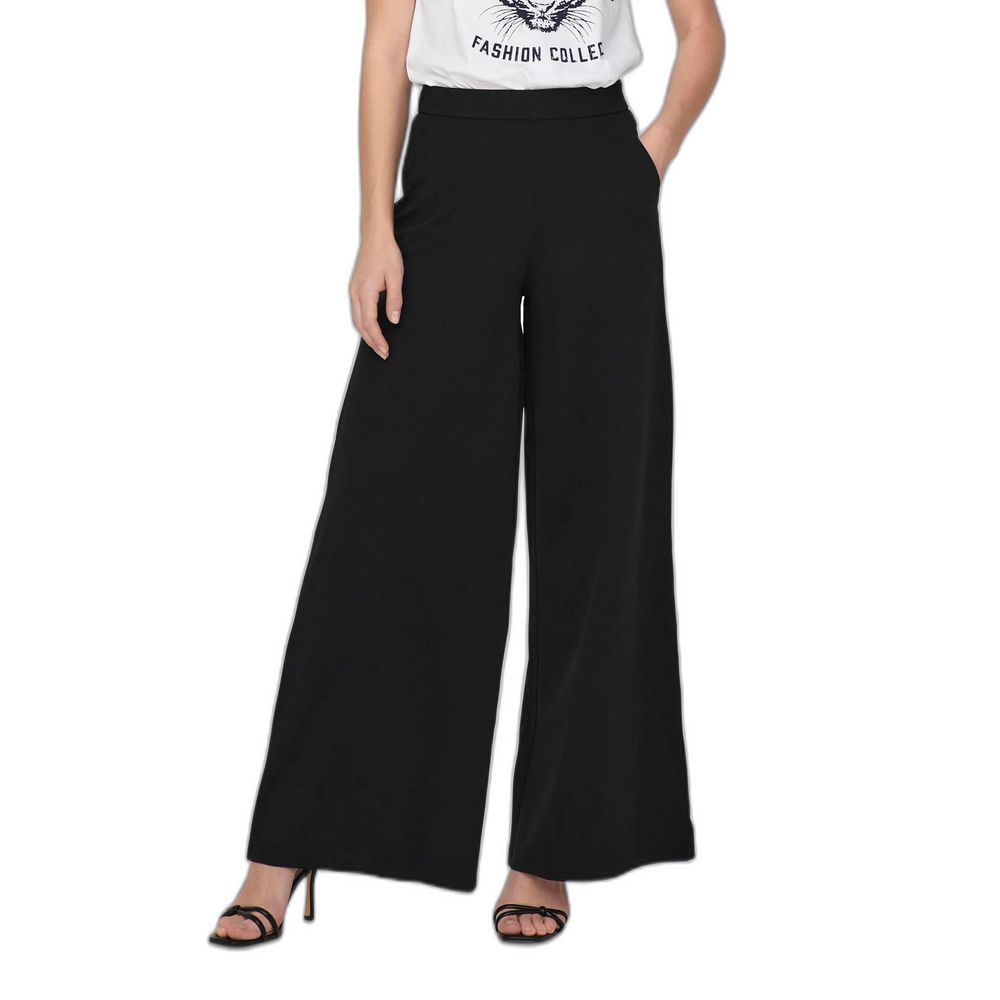 Black Recycled Polyester Casual Pants