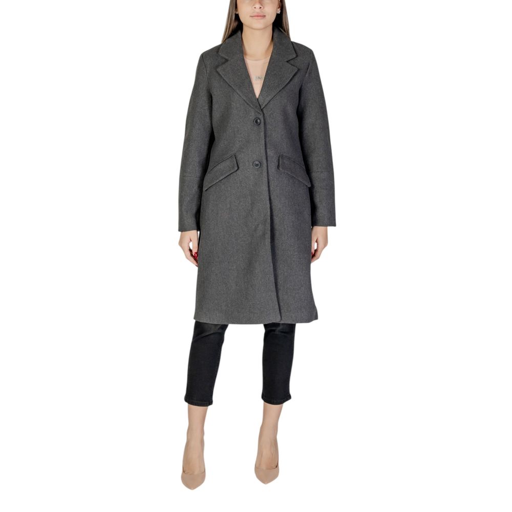 Gray Polyester Coat
