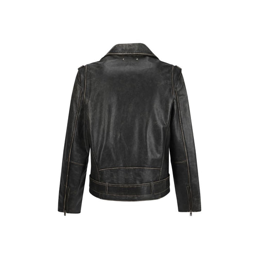 Brown Calf Leather Bos Taurus Biker Jacket